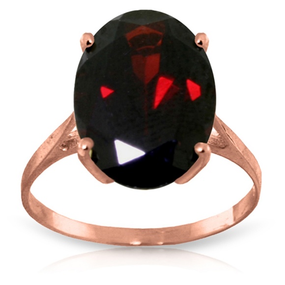 Galaxy Gold Products Jewelry - 14K. SOLID GOLD RING WITH NATURAL OVAL GARNET